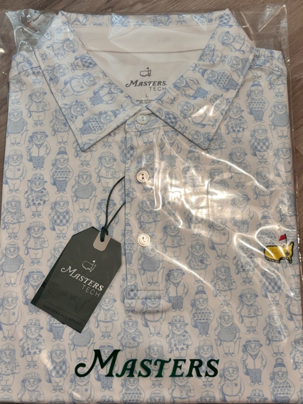 Masters 2026 -  Gnomes from Masters  Gold Flag Emblem - NWT